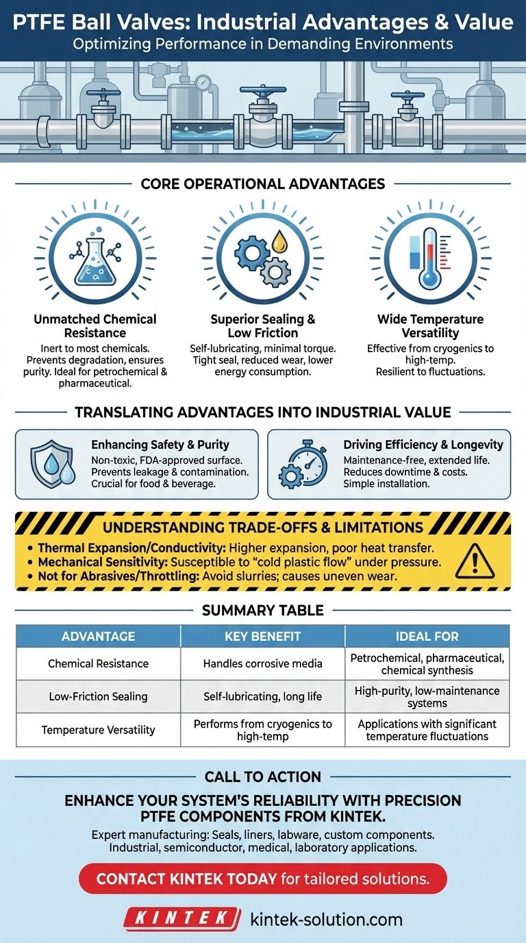 Quali sono i vantaggi delle valvole a sfera in PTFE nelle applicazioni industriali? Resistenza chimica superiore e funzionamento a bassa manutenzione Guida Visiva