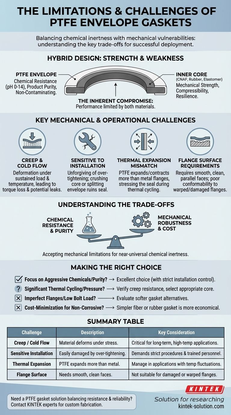 Quali sono i limiti o le sfide delle guarnizioni a busta in PTFE? Guida Visiva