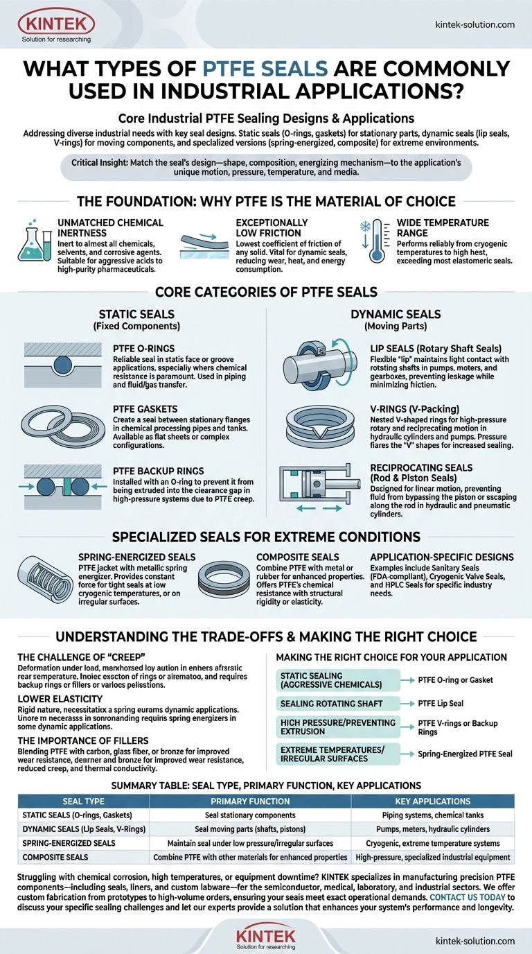 Какие типы уплотнений из ПТФЭ обычно используются в промышленных условиях? Выберите правильное уплотнение для ваших нужд Визуальное руководство