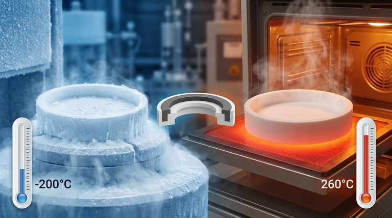 Por que a estabilidade de temperatura do PTFE é importante para aplicações de vedação? Garanta um desempenho à prova de vazamentos de -200°C a 260°C