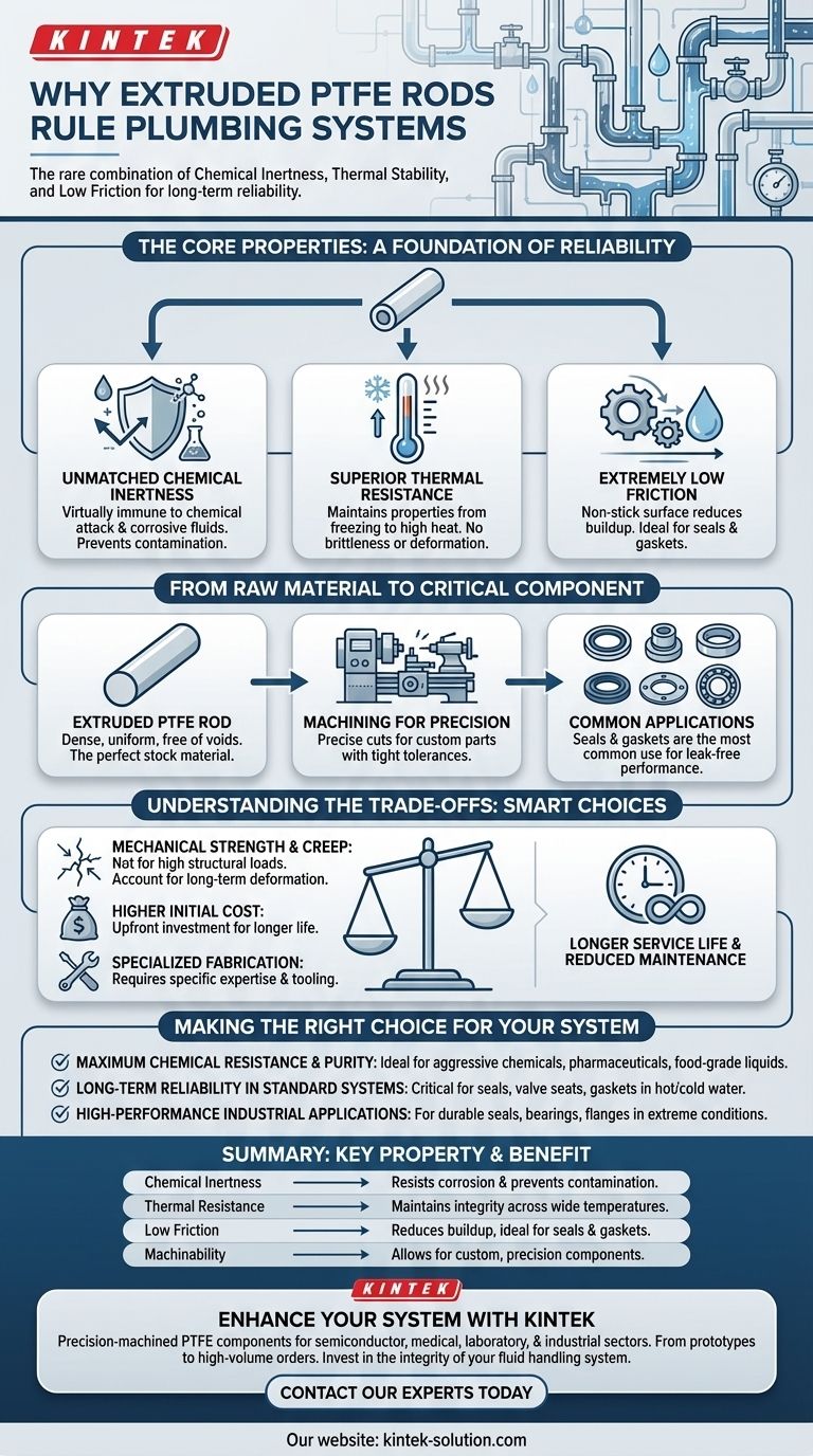 Why are extruded PTFE rods popular in plumbing systems? Superior Chemical & Thermal Resistance Visual Guide