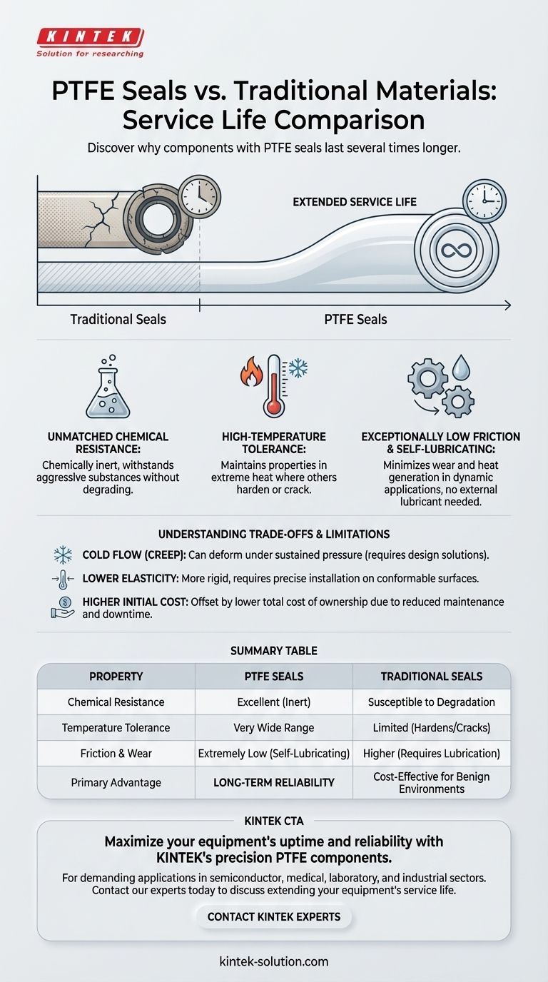 Come si confrontano le guarnizioni in PTFE con i materiali sigillanti tradizionali in termini di durata di servizio? Estendi drasticamente la vita utile delle apparecchiature Guida Visiva