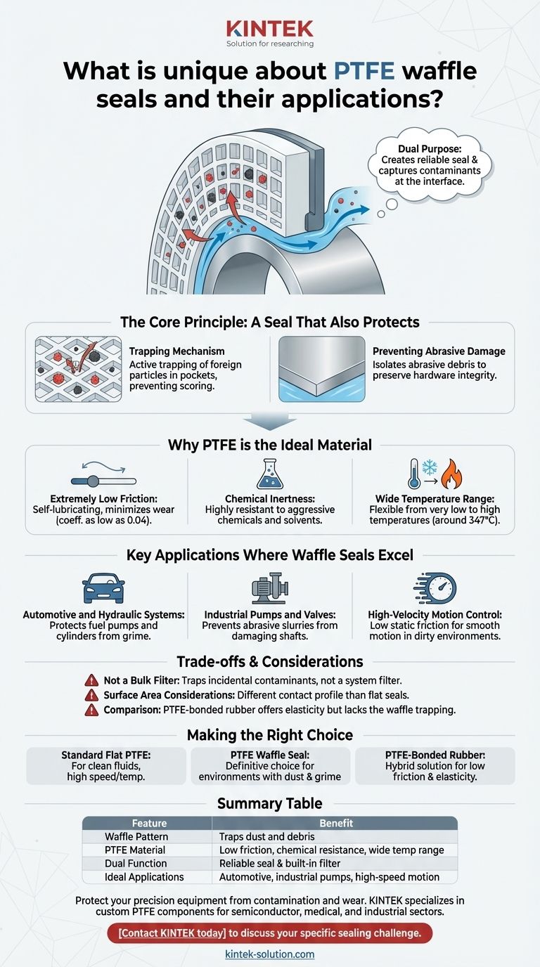 O que é único nas vedações de waffle de PTFE e suas aplicações? Vedação Superior com Controle de Contaminação Embutido Guia Visual