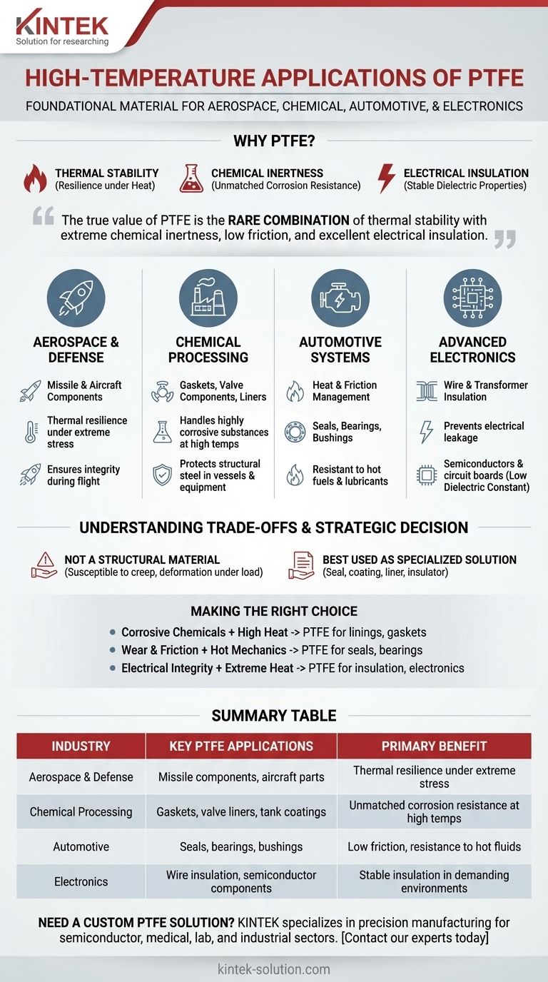 ¿En qué aplicaciones de alta temperatura se utiliza el PTFE? El polímero definitivo para calor extremo y corrosión Guía Visual