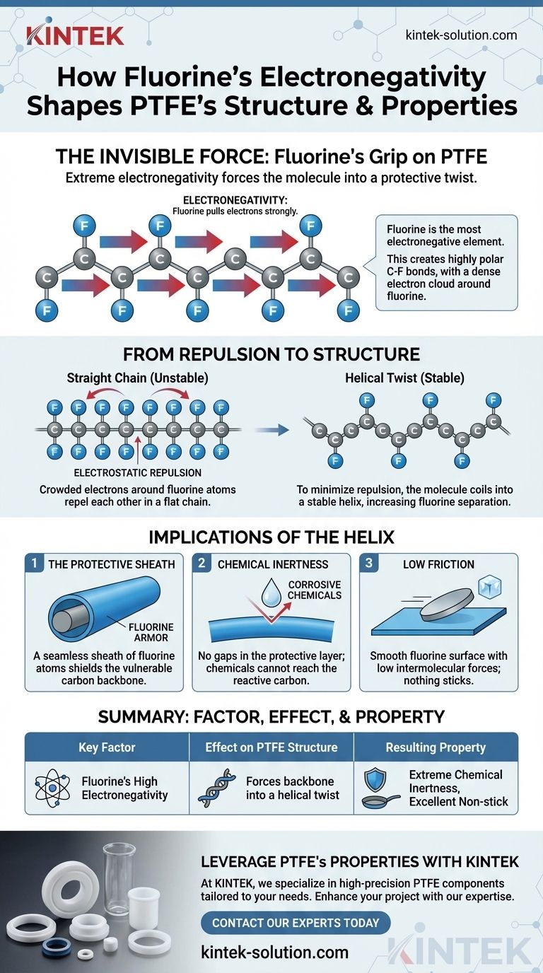 How does the electronegativity of fluorine affect PTFE's structure? The Key to Its Unmatched Chemical Resistance Visual Guide