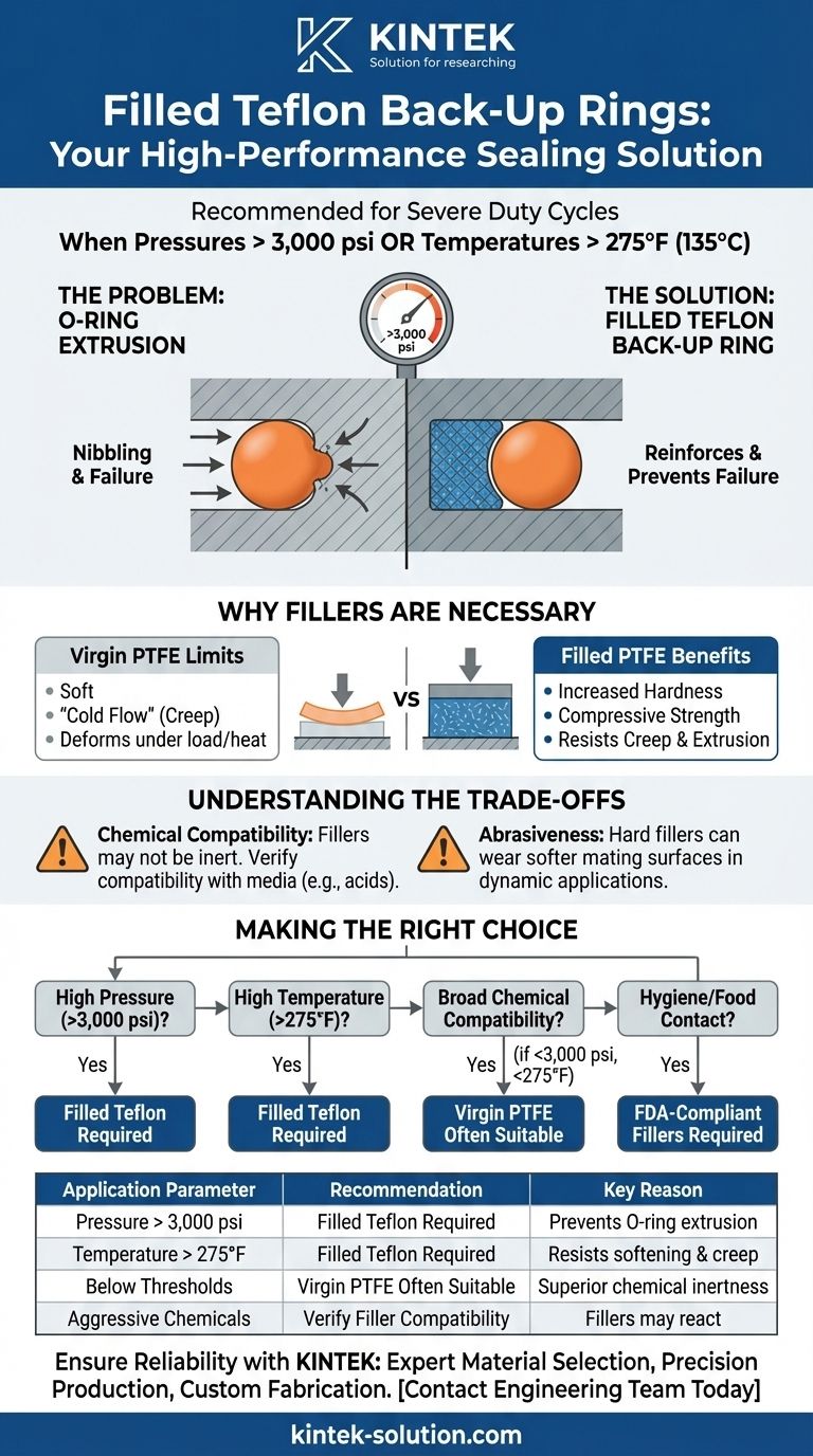 충전된 테프론 백업 링은 언제 권장됩니까? 고압 및 고온 씰링에 필수적입니다 시각적 가이드