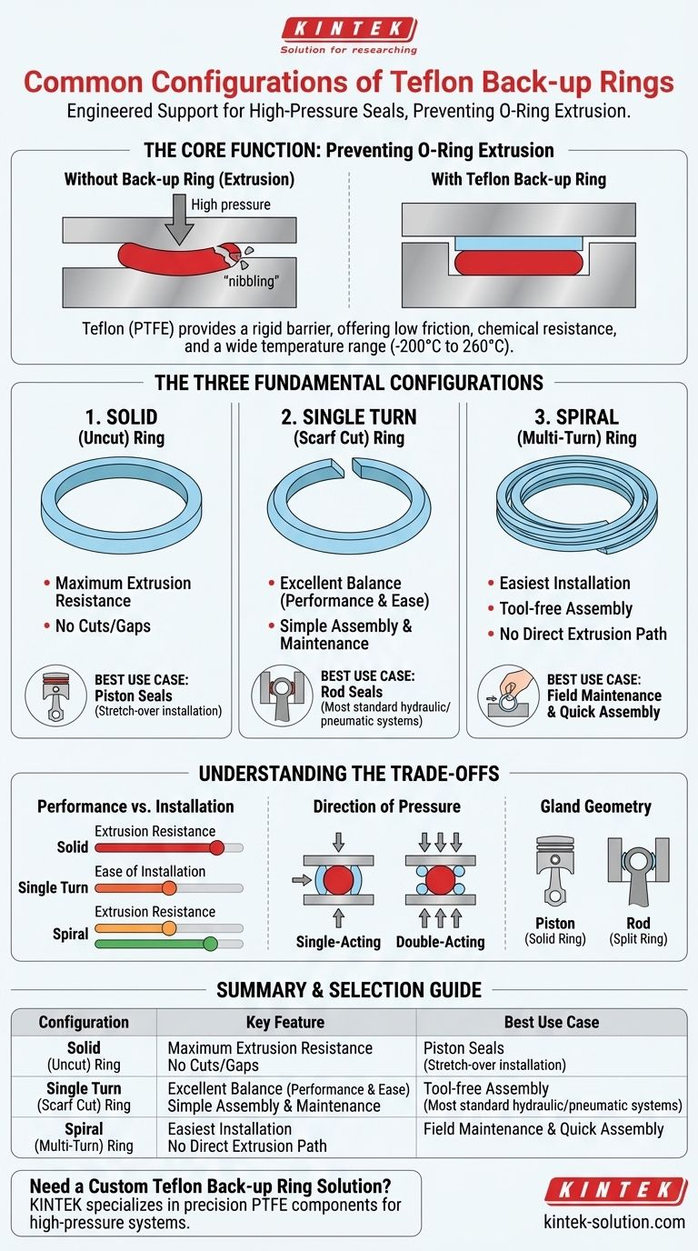 테플론 백업 링의 일반적인 구성은 무엇입니까? 뛰어난 O-링 지지력 및 압출 저항 달성 시각적 가이드