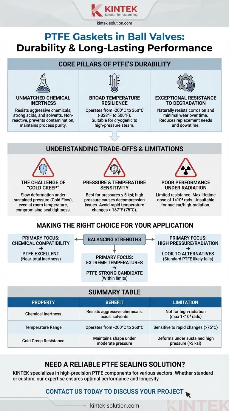 Cosa rende le guarnizioni in PTFE durevoli e di lunga durata nelle applicazioni con valvole a sfera? Scopri le proprietà chiave Guida Visiva