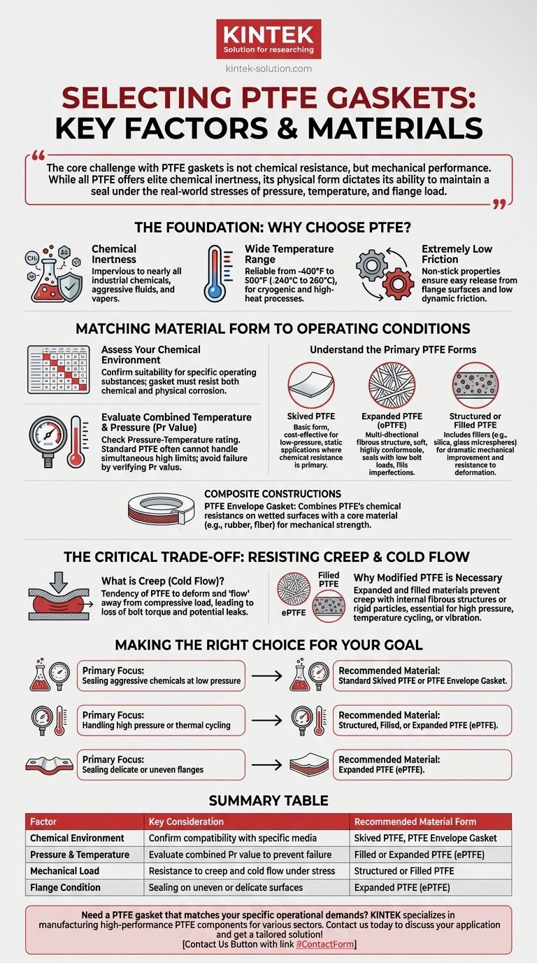 根据PTFE垫片的原材料选择时应考虑哪些因素？为您的应用选择合适的类型 시각적 가이드