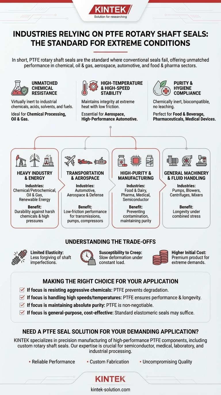 PTFE旋转轴封通常用于哪些行业？极端条件下的标准 图解指南