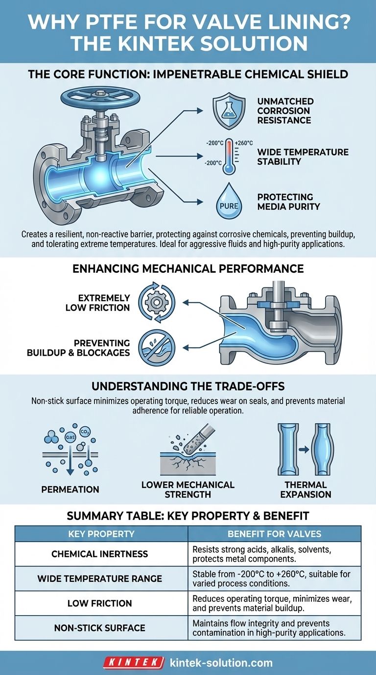 Por que o PTFE é usado como material de revestimento nessas válvulas? Para Resistência Química Inigualável e Confiabilidade Guia Visual