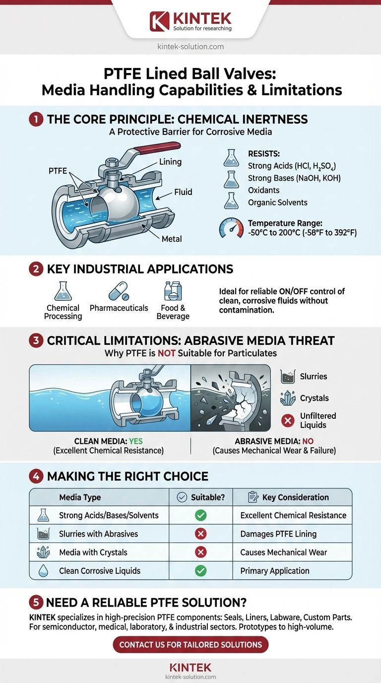 What types of media can PTFE lined ball valves handle? Handle Corrosive Fluids Safely Visual Guide
