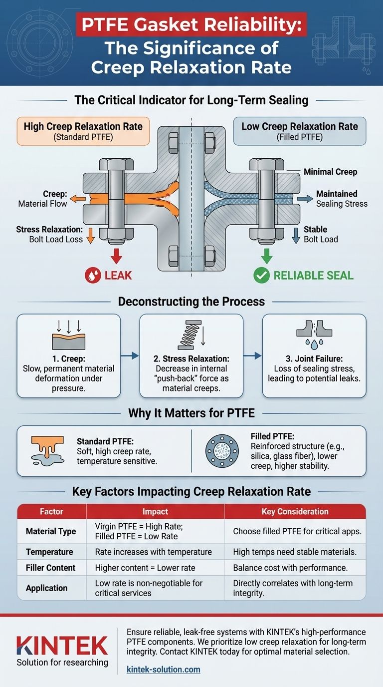 PTFE 개스킷에서 크리프 완화율의 중요성은 무엇인가요? 장기적인 밀봉 신뢰성 보장 시각적 가이드