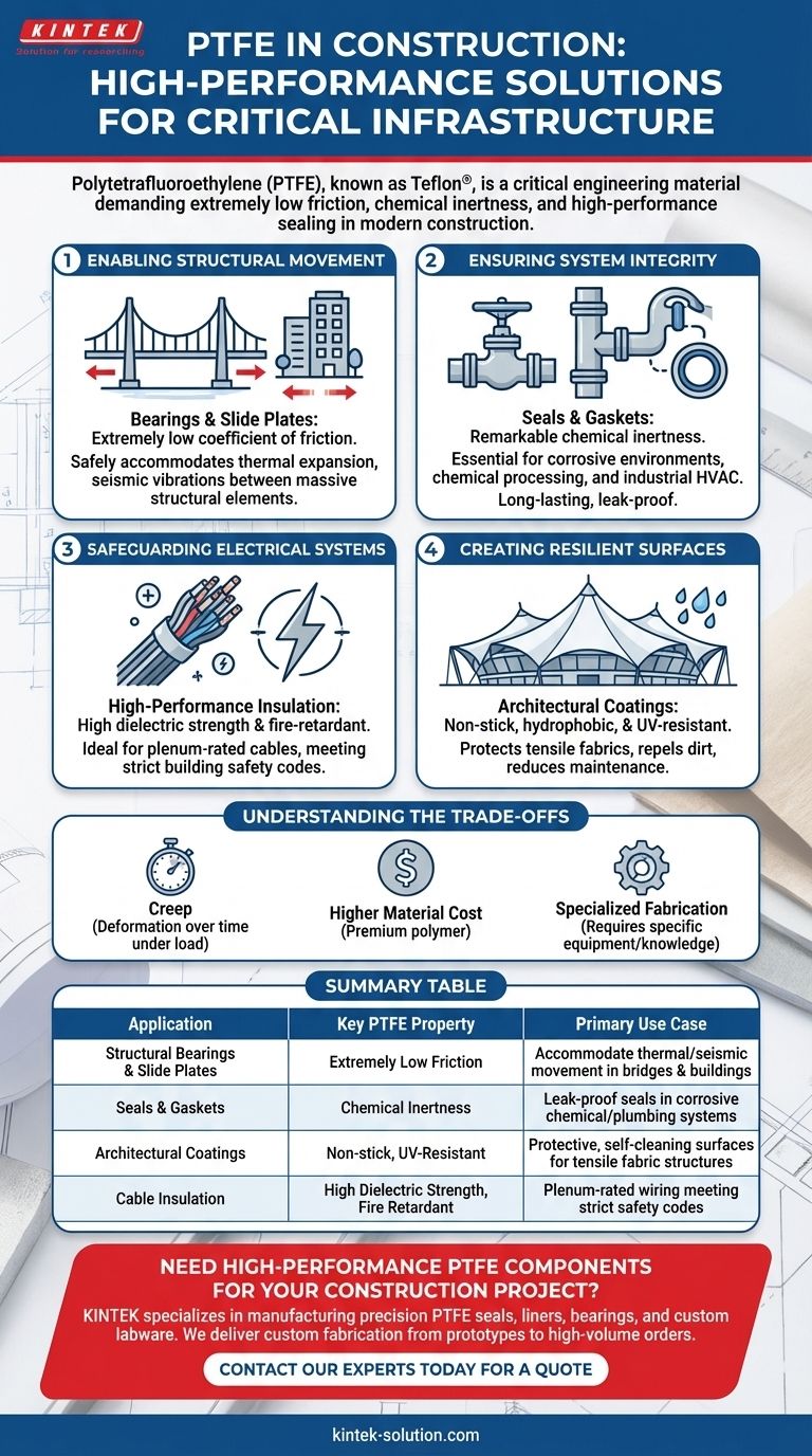¿Para qué se utiliza comúnmente el PTFE en la construcción? Aplicaciones esenciales para infraestructura de alto rendimiento Guía Visual