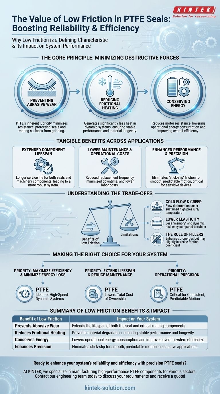 Por que o baixo atrito é importante nas vedações de PTFE? Prolonga a vida útil e aumenta a eficiência Guia Visual