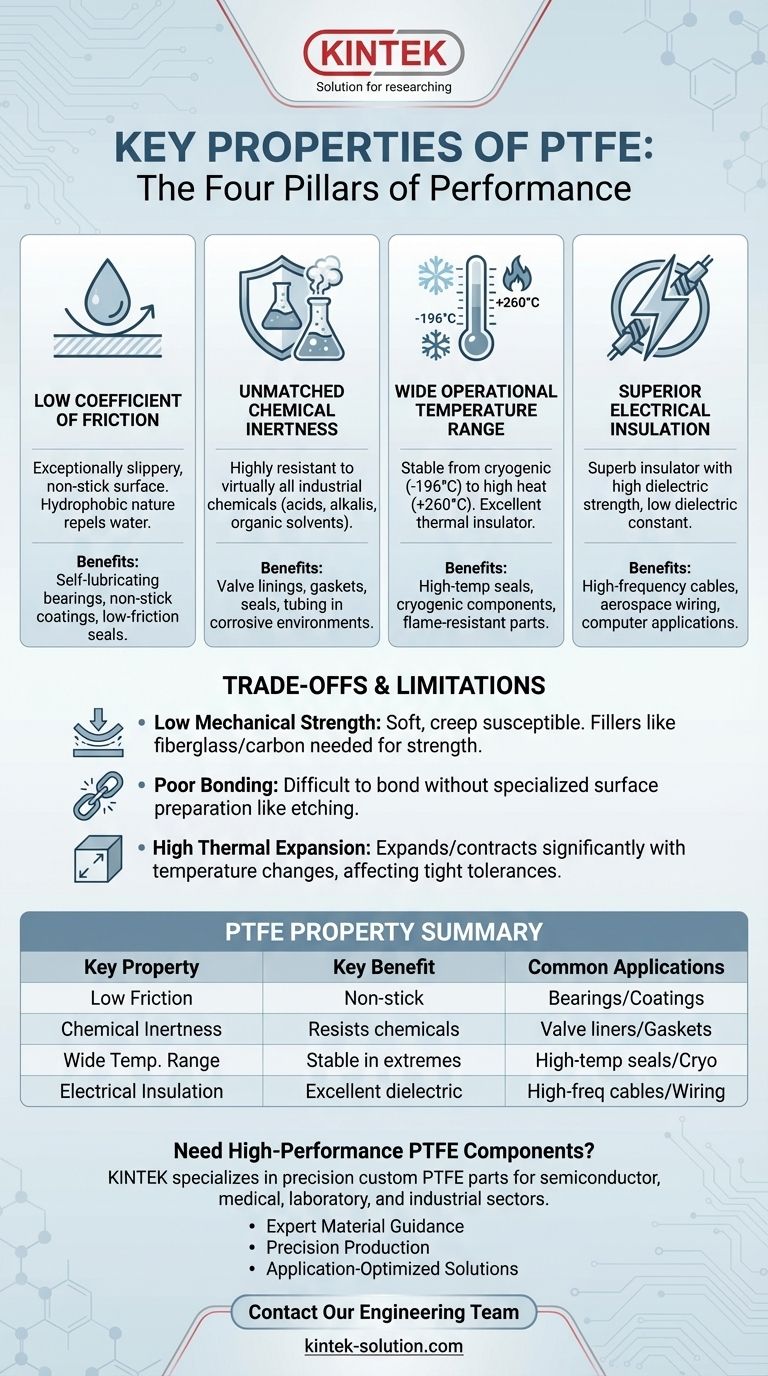 Quais são as principais propriedades do PTFE como material? Desbloqueie Desempenho Extremo em Sua Aplicação Guia Visual