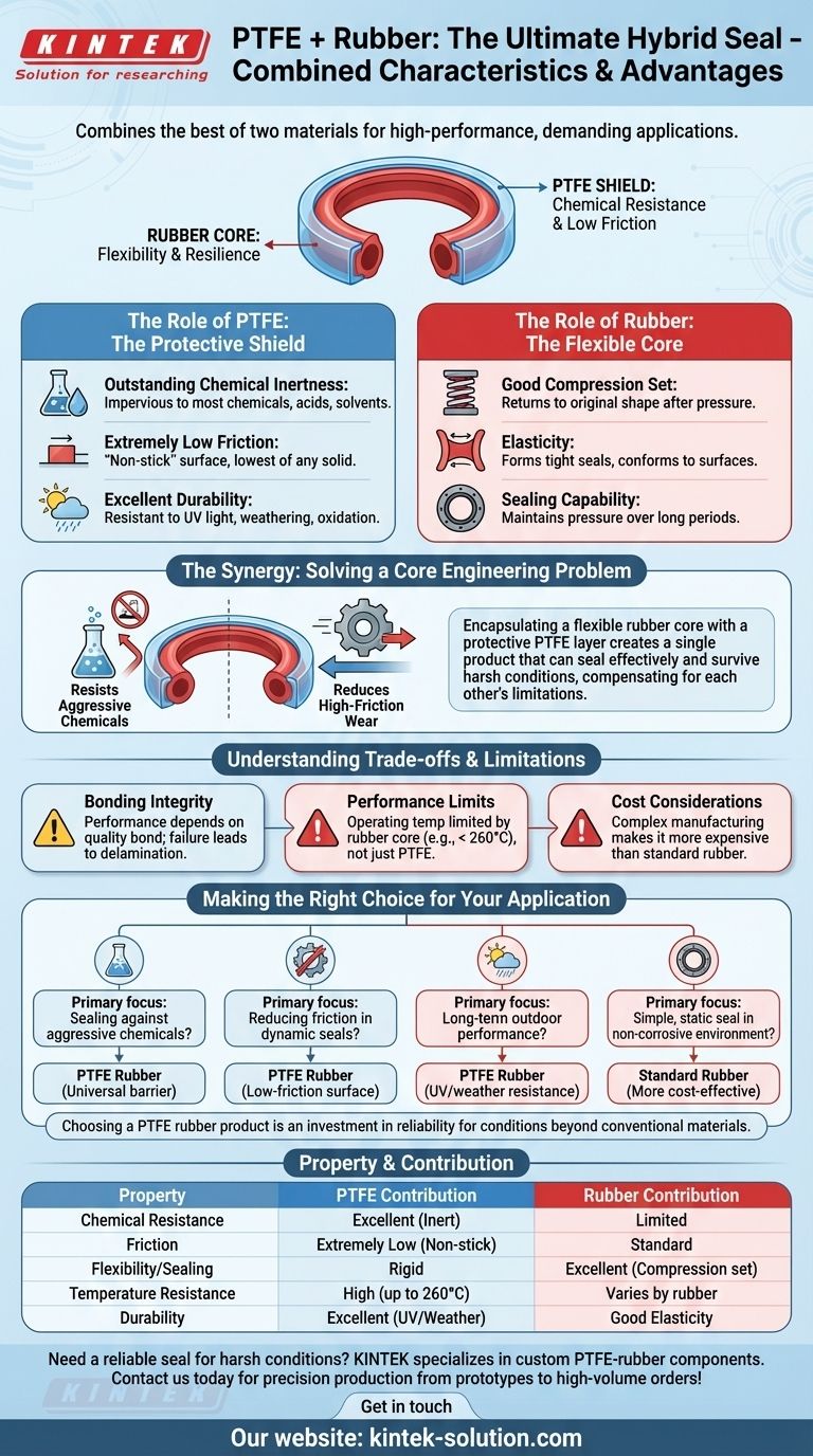 Каковы комбинированные характеристики резинотехнических изделий из ПТФЭ? Идеальный гибрид для сложных уплотнений Визуальное руководство