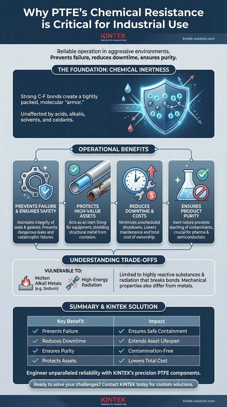 Why is PTFE's chemical resistance important for industrial use? Ensure Operational Safety and Reliability Visual Guide