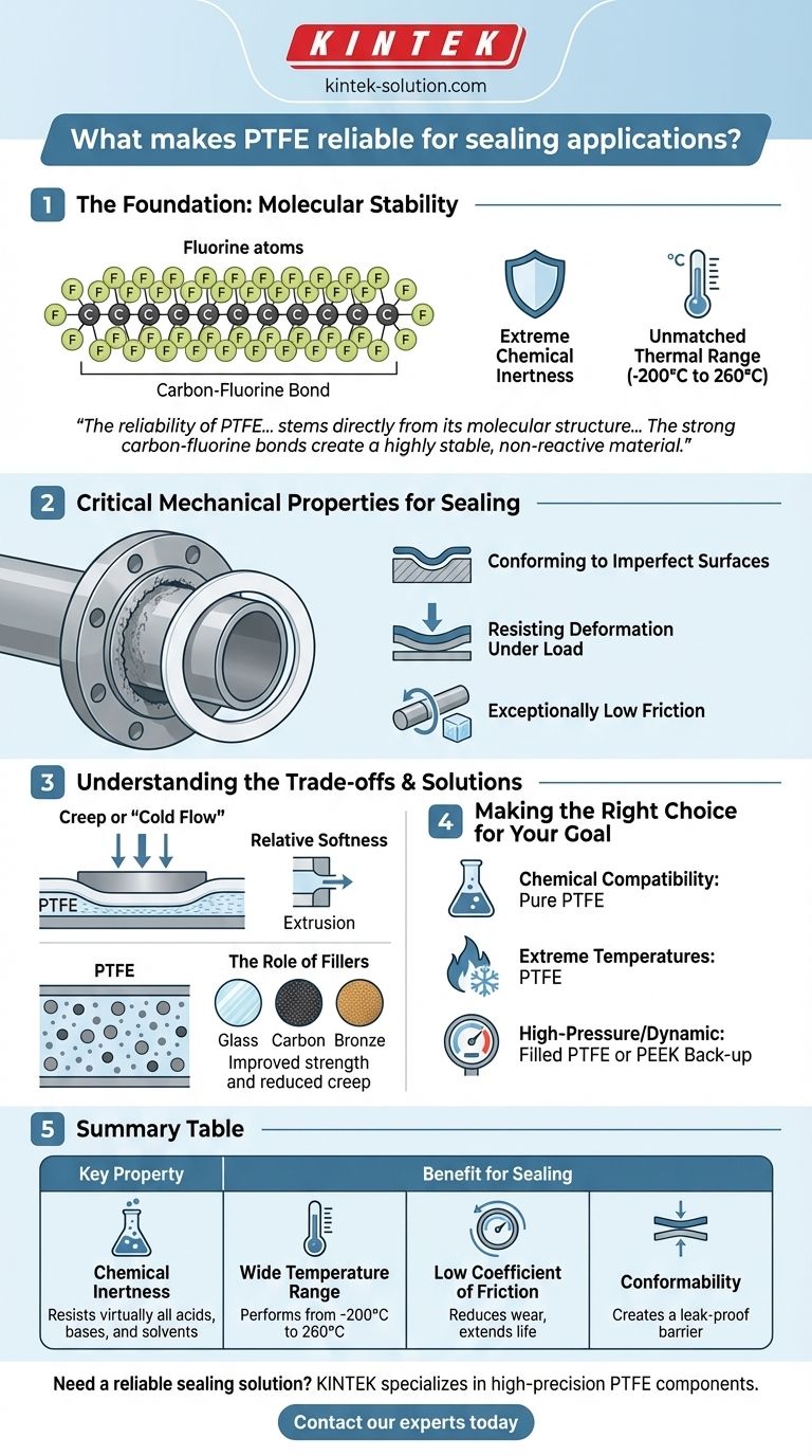 Cosa rende il PTFE affidabile per le applicazioni di tenuta? Stabilità chimica e termica senza pari Guida Visiva