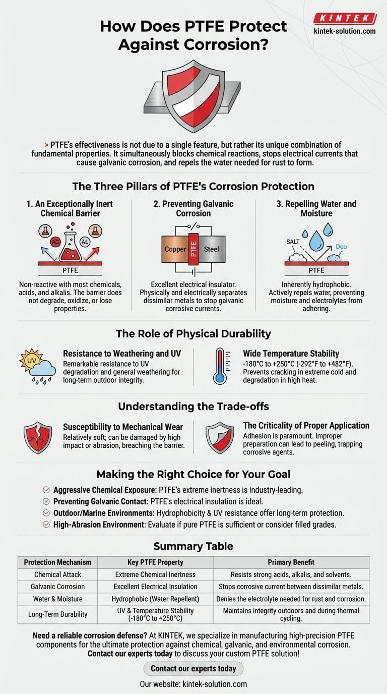 ¿Cómo protege el PTFE contra la corrosión? Una barrera contra la corrosión química, por agua y galvánica Guía Visual