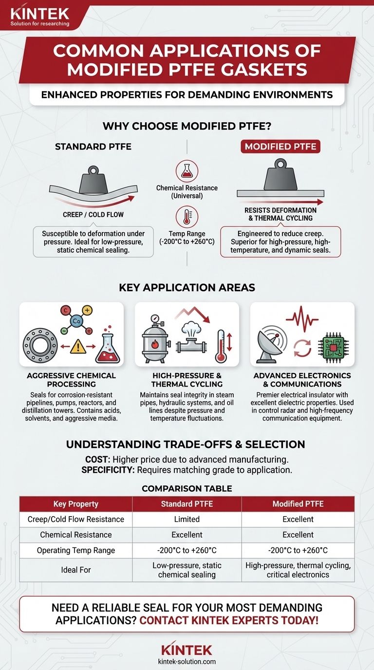 What are the common applications of modified PTFE gaskets? Solve High-Pressure & High-Temperature Sealing Challenges Visual Guide