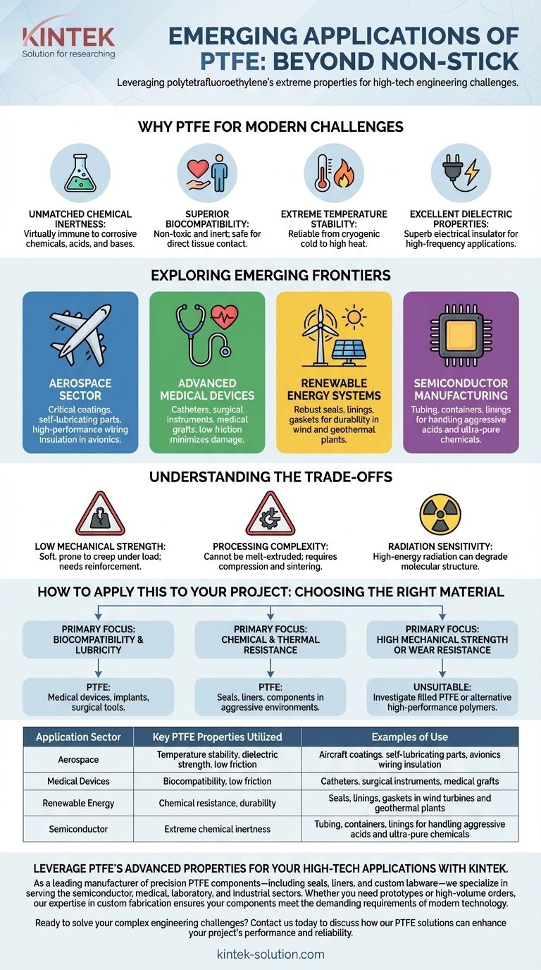 ما هي بعض التطبيقات الناشئة لـ PTFE؟ اكتشف دوره الحاسم في تكنولوجيا الطيران والفضاء والأجهزة الطبية وأشباه الموصلات دليل مرئي