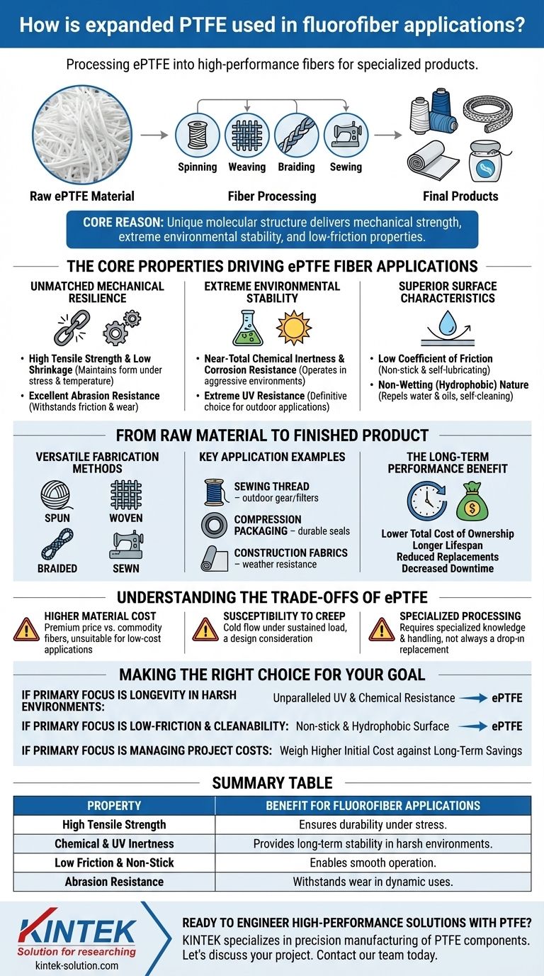 Como o PTFE expandido é usado em aplicações de fluorofibra? Aproveite Força Inigualável e Resistência Química Guia Visual