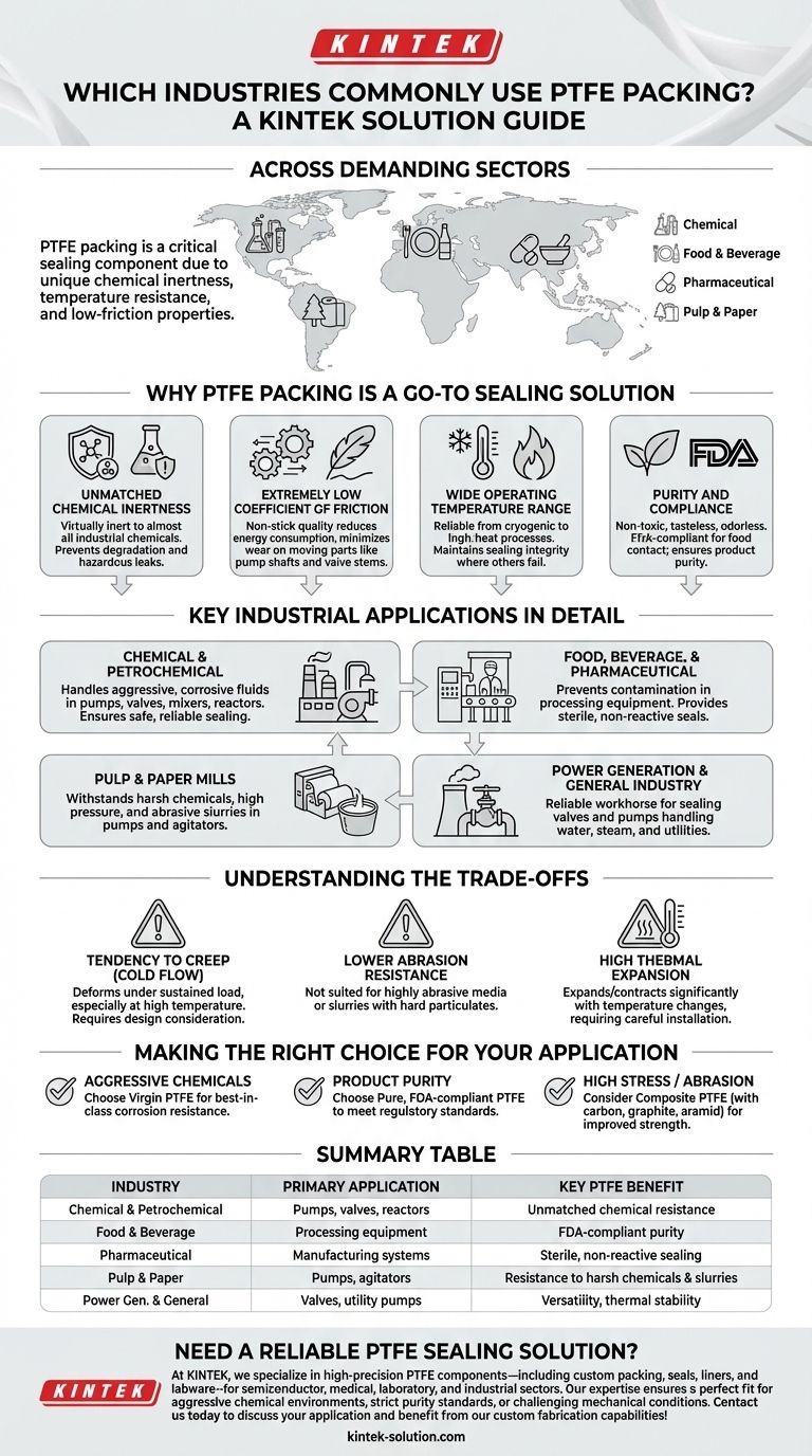 Quais indústrias usam comumente gaxetas de PTFE? Soluções de Vedação para Aplicações Exigentes Guia Visual