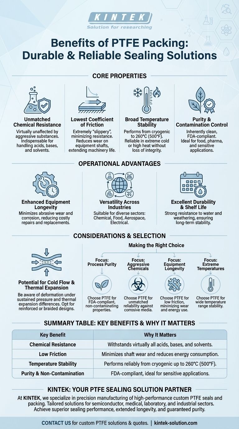 What are the benefits of PTFE packing? Superior Sealing for Harsh Chemicals and High Purity Visual Guide