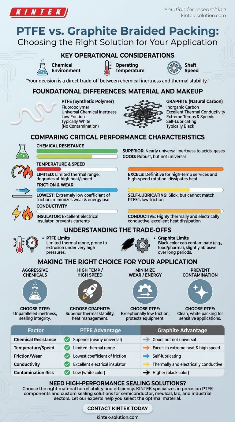 在聚四氟乙烯（PTFE）和石墨编织填料之间进行选择时，应考虑哪些因素？为您的应用选择正确的密封件 图解指南