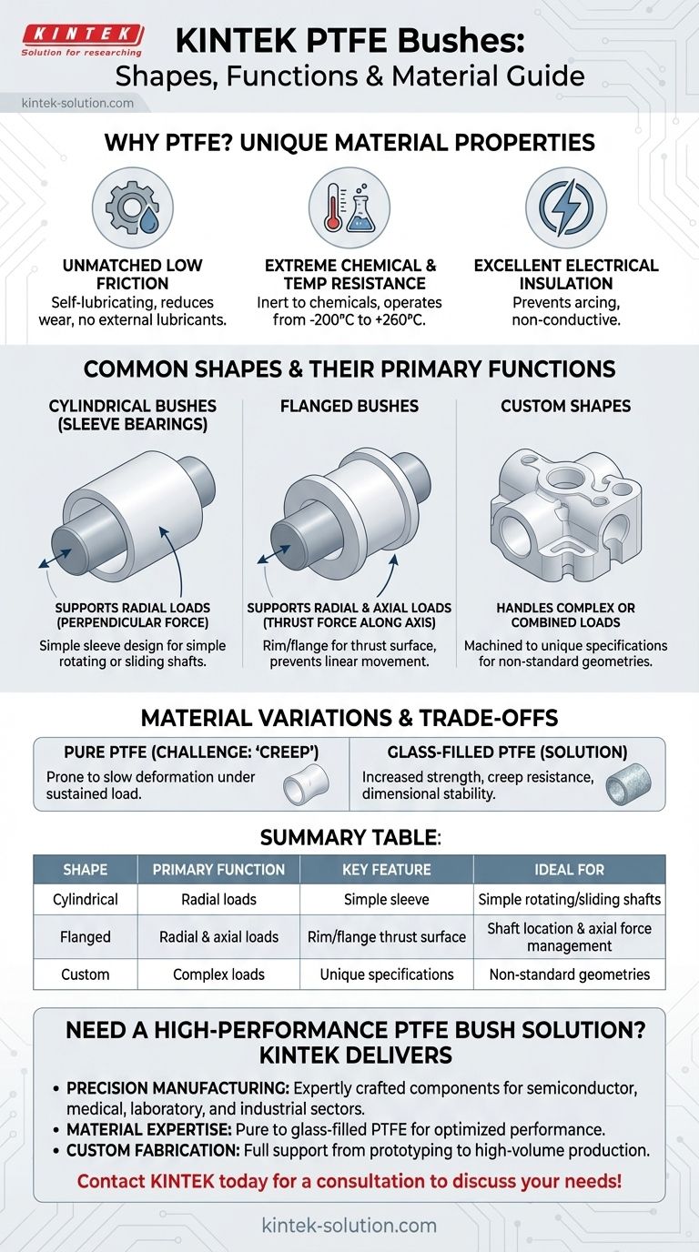 PTFE 부싱의 일반적인 형태는 무엇인가요? 부하 관리를 위한 원통형 대 플랜지형 시각적 가이드