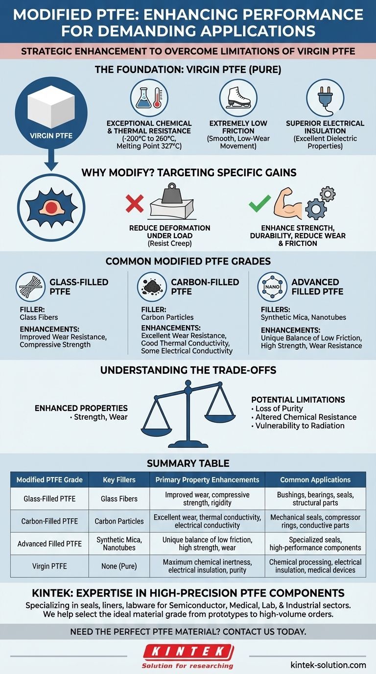 What are some modified PTFE materials and their properties? Enhance Strength and Wear Resistance for Demanding Applications Visual Guide