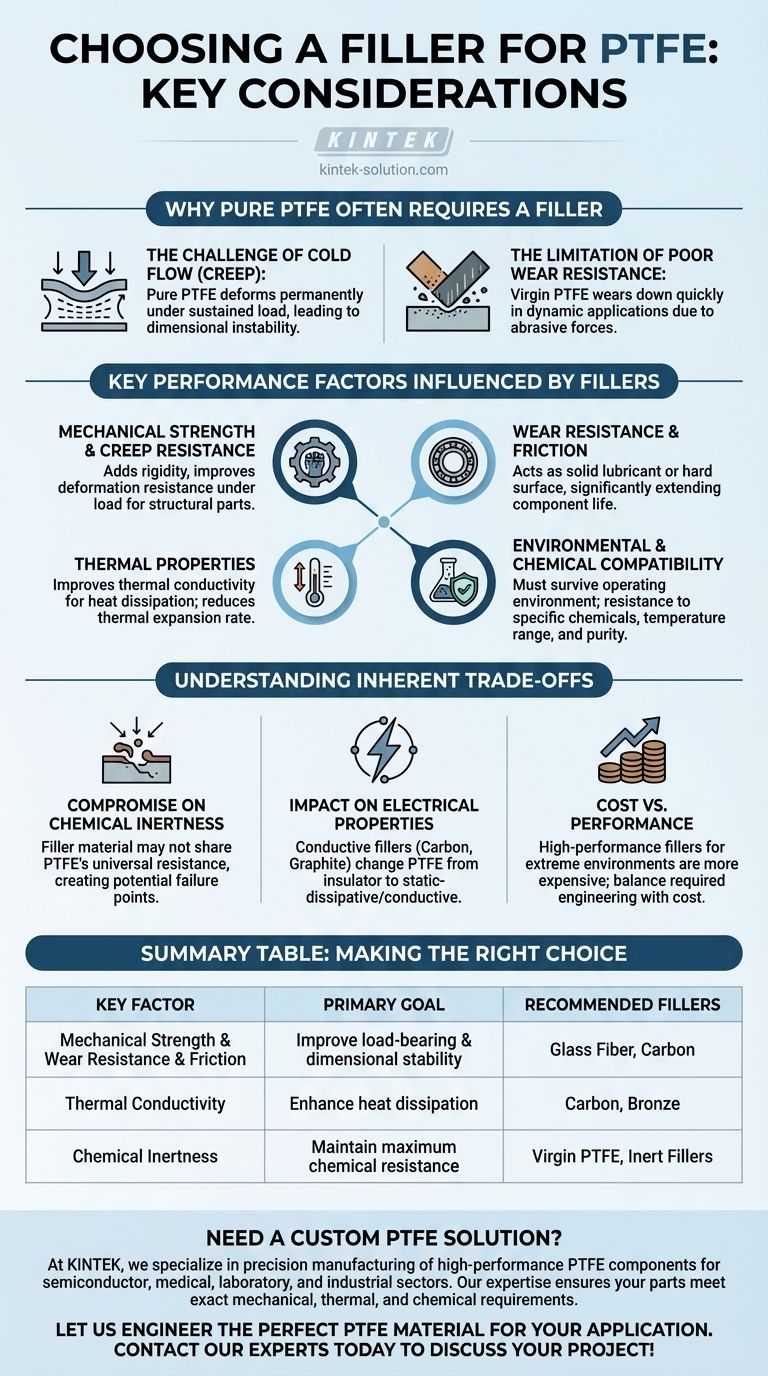 ¿Qué factores deben considerarse al elegir un relleno para PTFE? Mejore el rendimiento para su aplicación Guía Visual