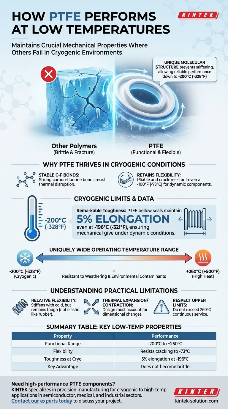 Come si comporta il PTFE a basse temperature? Sblocca prestazioni criogeniche affidabili Guida Visiva