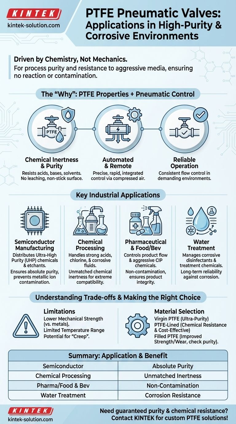 What are the common applications of PTFE pneumatic valves? Ensure Purity and Chemical Resistance in Your Process Visual Guide