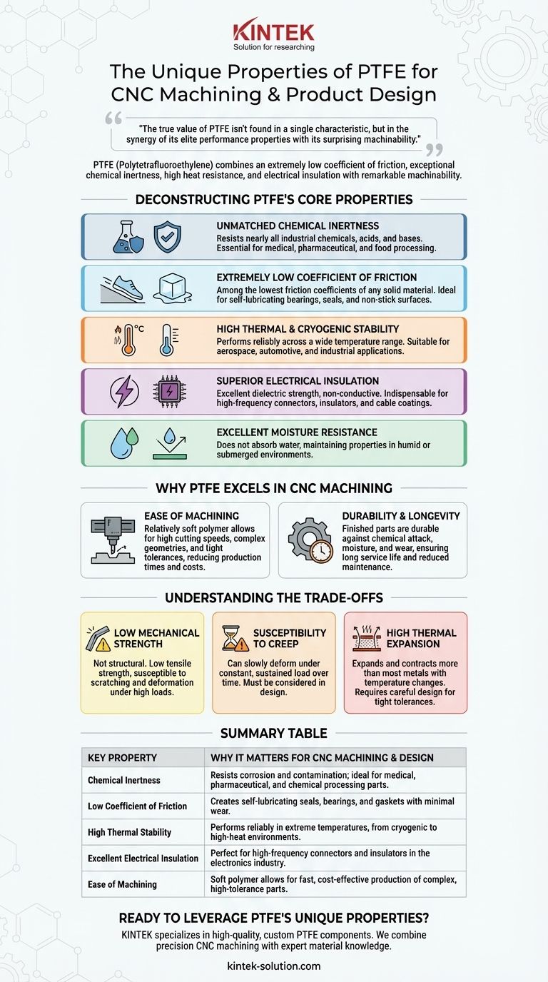 Quais são as propriedades únicas do PTFE? Um Guia para Usinagem CNC de Alta Performance Guia Visual