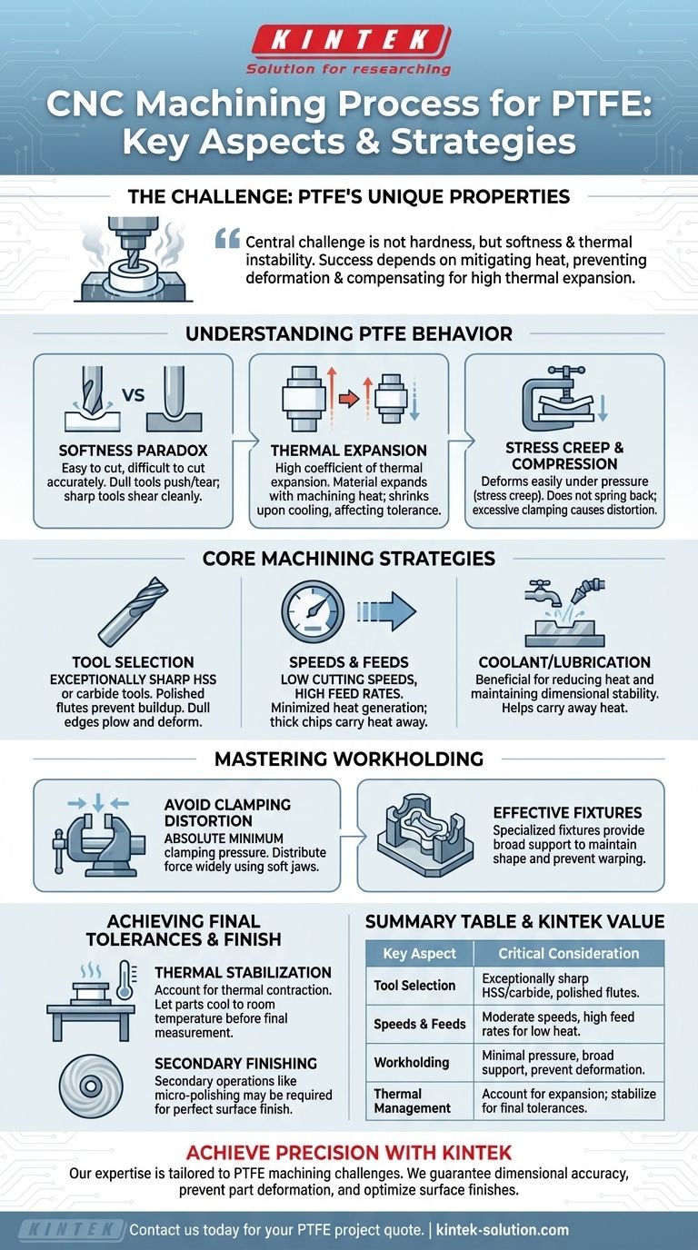 PTFE CNC 가공 공정의 주요 측면은 무엇입니까? 연질 폴리머를 위한 정밀 가공 마스터하기 시각적 가이드