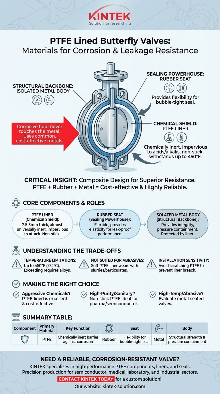 Quais materiais são usados em válvulas borboleta revestidas com PTFE para garantir resistência à corrosão e vazamento? Os Componentes Principais Explicados Guia Visual
