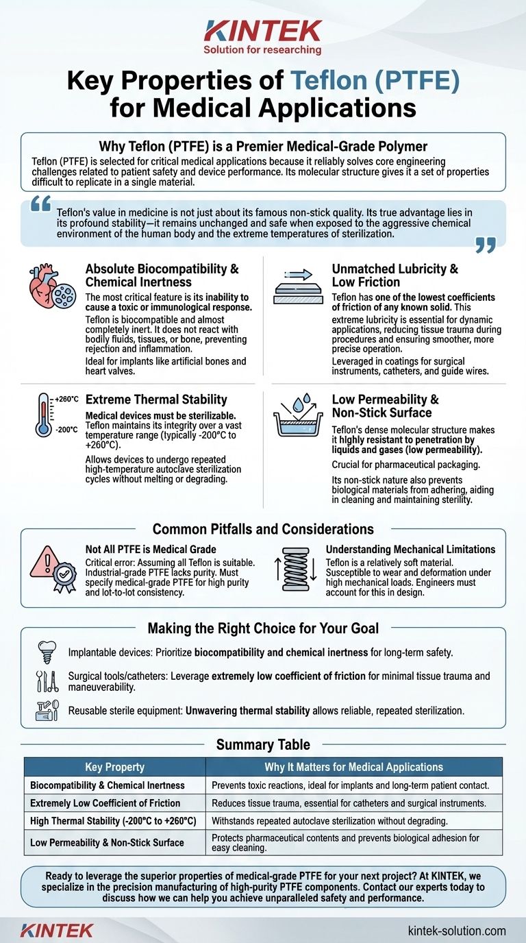特氟龙的关键特性是什么使其适用于医疗应用？解锁生物相容性与性能 图解指南