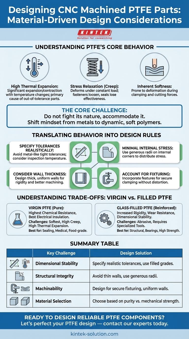 Quelles considérations de conception sont importantes lors du travail avec des pièces en PTFE usinées par CNC ? Tolérances, fluage et dilatation thermique maîtrisés Guide Visuel