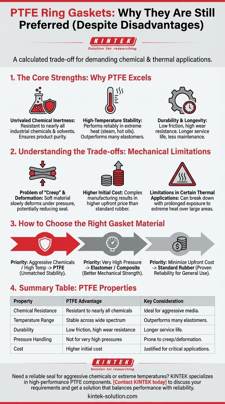 Perché le guarnizioni ad anello in PTFE sono ancora preferite nonostante i loro svantaggi? Per una resistenza chimica e termica senza pari Guida Visiva
