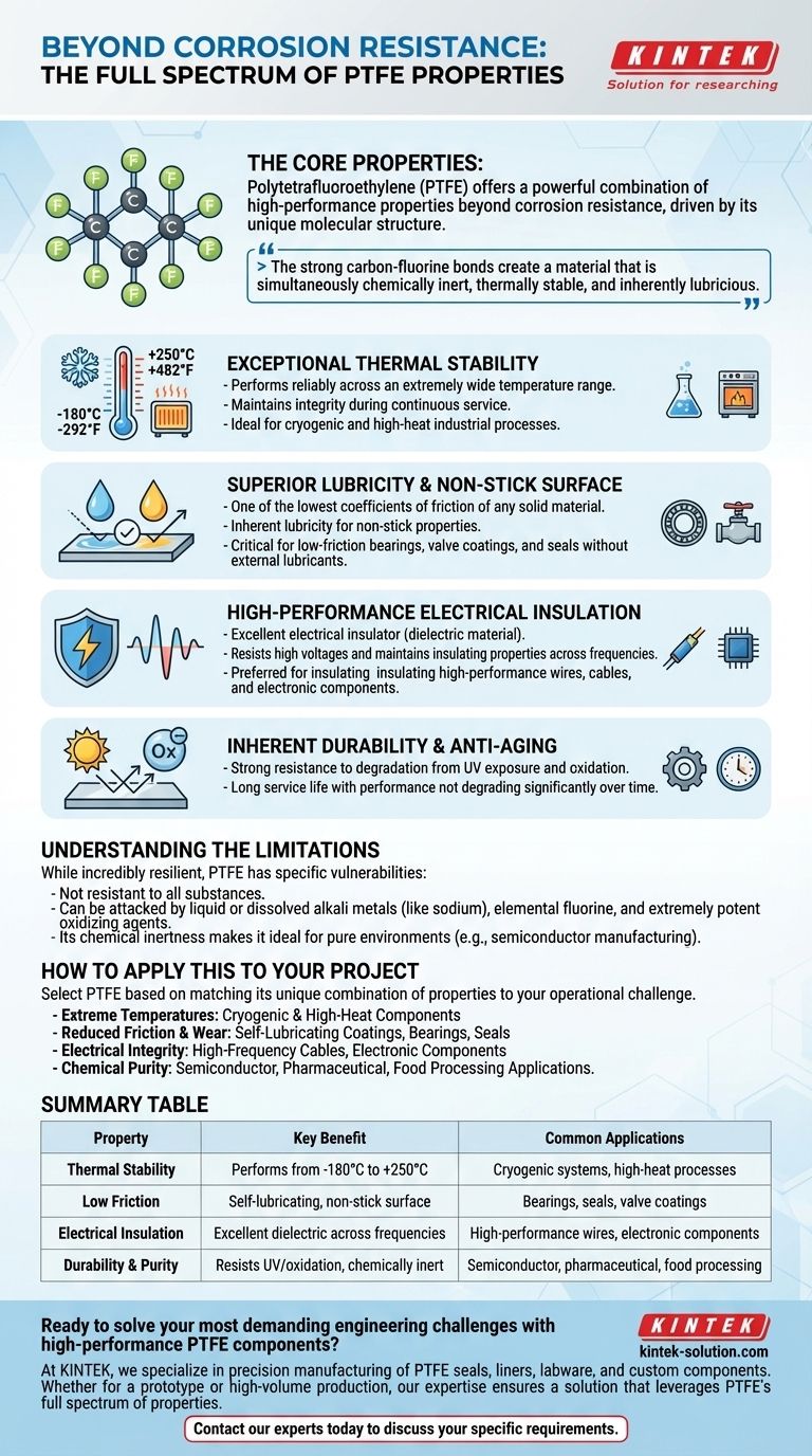 ما هي الخصائص المفيدة الإضافية لـ PTFE بخلاف مقاومة التآكل؟ استغل إمكاناته الكاملة للتطبيقات عالية الأداء دليل مرئي