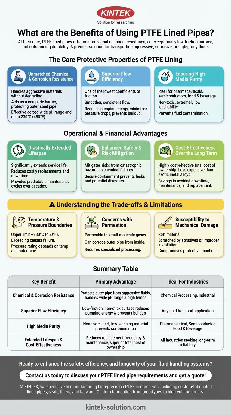 Quais são os benefícios de usar tubos revestidos com PTFE? Alcance Resistência Química Inigualável e Eficiência de Fluxo Guia Visual