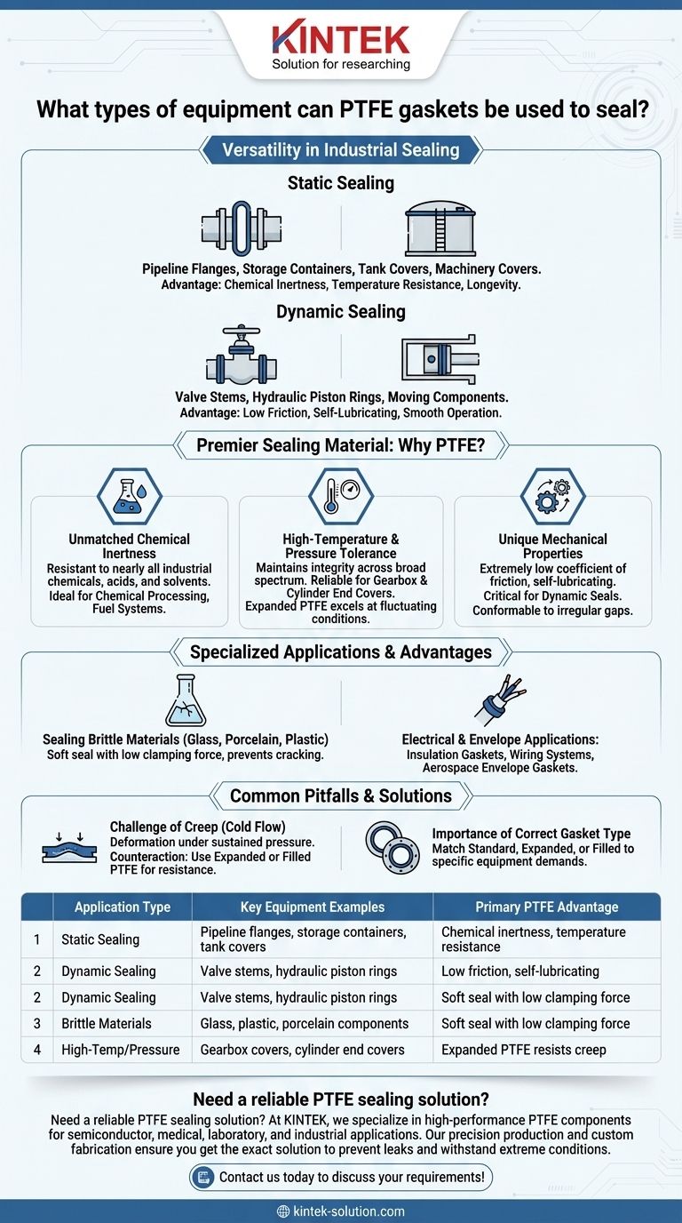 Che tipo di apparecchiature possono sigillare le guarnizioni in PTFE? Scopri soluzioni di tenuta versatili per applicazioni impegnative Guida Visiva
