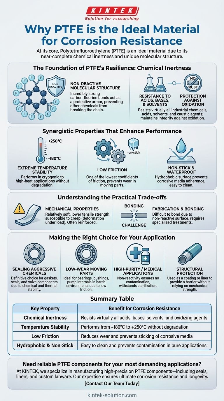 ما الذي يجعل PTFE مادة مثالية للتطبيقات المقاومة للتآكل؟ خمول كيميائي لا مثيل له للبيئات القاسية دليل مرئي