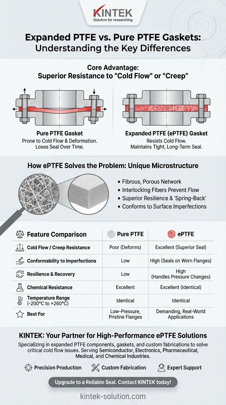 What are the main advantages of expanded PTFE gaskets? Superior Sealing Reliability vs. Pure PTFE Visual Guide
