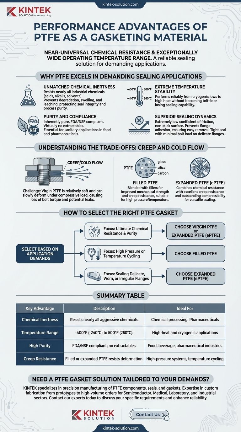 作为垫片材料，PTFE的性能优势是什么？卓越的耐化学性和耐热性，适用于苛刻的密封要求 图解指南
