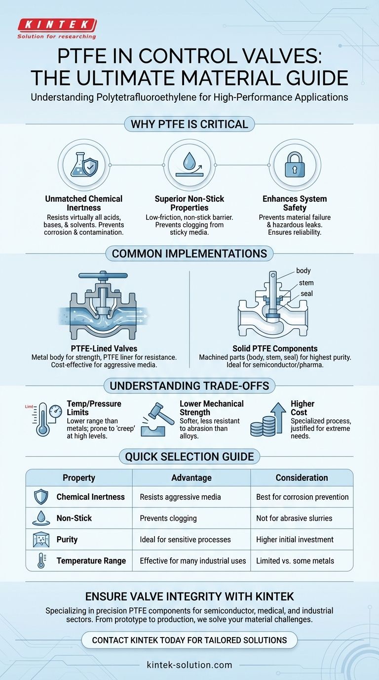 O que significa PTFE em válvulas de controle? Um Guia para Resistência Química e Pureza Guia Visual