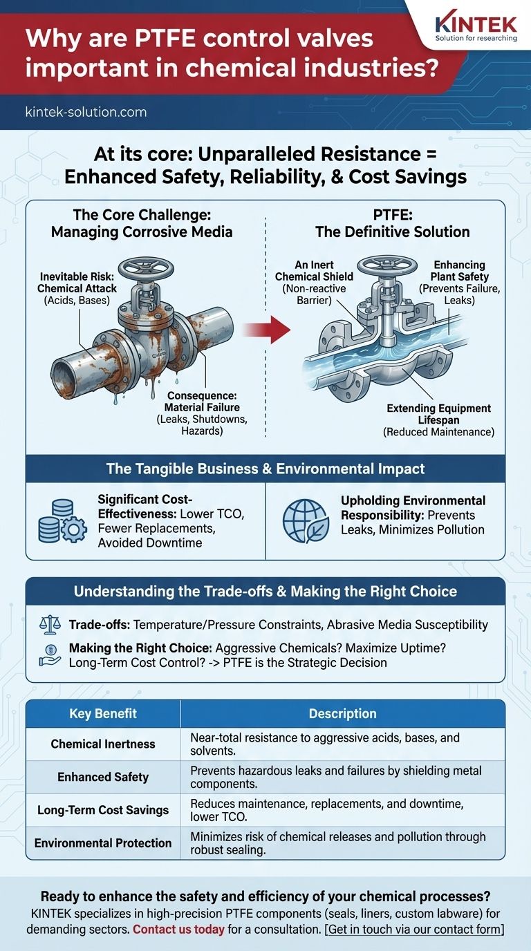 Por que as válvulas de controle de PTFE são importantes nas indústrias químicas? Garantir Segurança e Confiabilidade em Ambientes Hostis Guia Visual