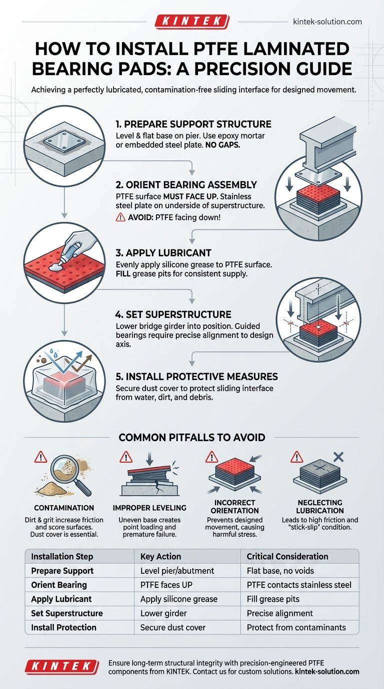 如何安装聚四氟乙烯（PTFE）层压轴承垫？桥梁位移精密安装指南 图解指南